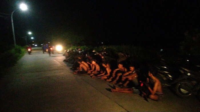 54 pemuda diamankan oleh anggota Unit Raimas Kalam Munyeng Sat Samapta Polres Gresik.(Istimewa)