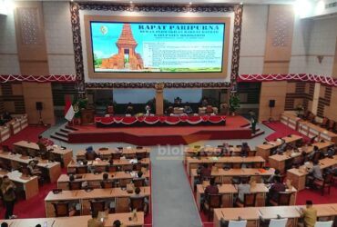 Suasana rapat paripurna DPRD Kabupaten Mojokerto.(blok-a.com/Syahrul Wijaya)