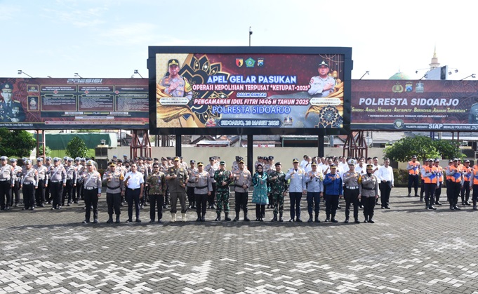 Gelar apel pasukan operasi Ketupat Semeru 2025 di Mapolresta Sidoarjo