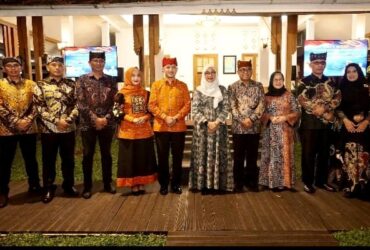 Caption : Forkopimda Banyuwangi saat acara pisah sambut yang berlangsung di Pendopo Sabha Swagata Blambangan, Jumat (11/4/2025) malam. (Istimewa).