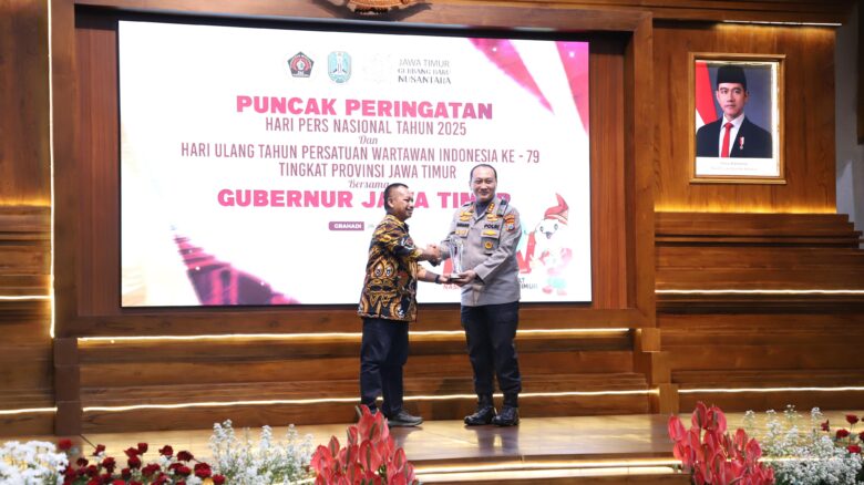 Kapolresta Malang Kota, Kombes Pol Nanang Haryono saat meraih Rastra Sewakottama Award 2025 (dok/humaspolresta)