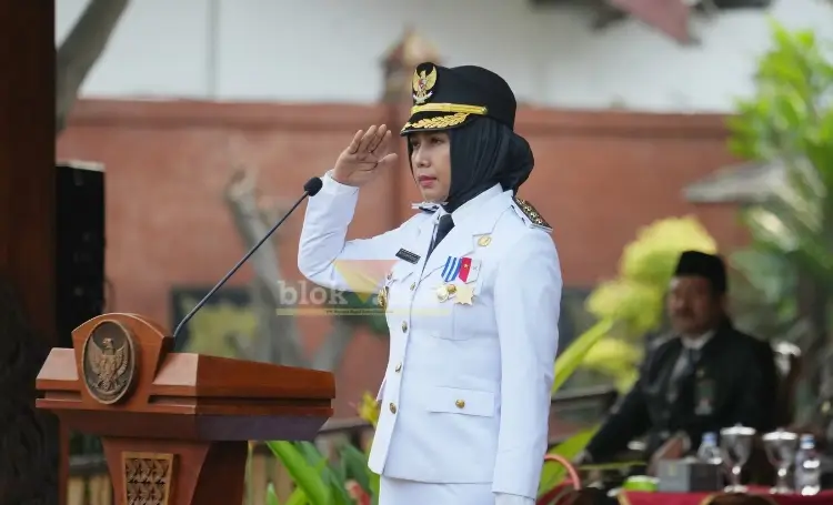 Wali kota Mojokerto pimpin upacara hari Otoda.(blok-a.com/Syahrul Wijaya)