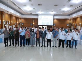 Wakil bupati Jombang Salmanudin saat memberikan sambutan dalam acara musrenbang di gedung Bung Tomo, Pemkab.(blok-a.com/Syahrul Wijaya)
