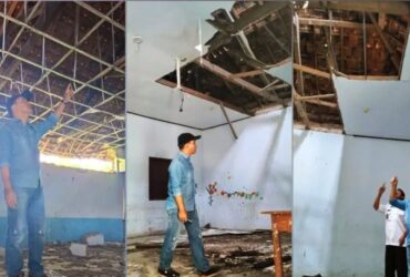 Sekretaris Komisi A DPRD Magetan, Didik Haryono saat sidak ke sejumlah sekolah rusak. 