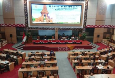 Rapat Paripurna DPRD Kabupaten Mojokerto di ruang rapat Graha Whicesa.(blok-a.com/Syahrul Wijaya)