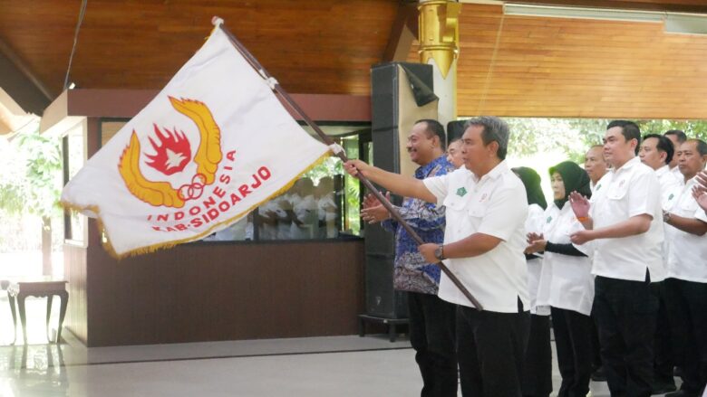Acara pelantikan Ketua KONI Sidoarjo periode 2025-2029 di Pendapa
