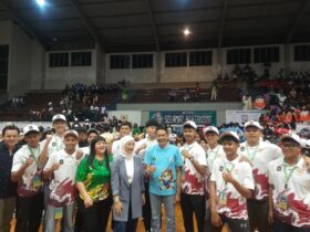 Wali Kota Malang, Wahyu Hidayat saat menghadiri pertandingan cabor basket dalam ajang Porprov IX Jawa Timur (istimewa)