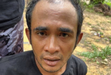 Teks foto : Ahmad Midhol Buronan Kasus Pembunuhan Ibu Muda di Ima'an Gresik Tertangkap di kebun Sawit Kalimantan Tengah.(Istimewa)