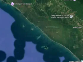 Tangkapan layar empat pulau yang dipersengketakan pemerintah Provinsi Aceh dan Sumatera Utara (google satelite view)