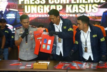 Satreskrim Polres Gresik berhasil membongkar jaringan pencurian spesialis ganjal ATM yang beraksi lintas provinsi. (Istimewa)