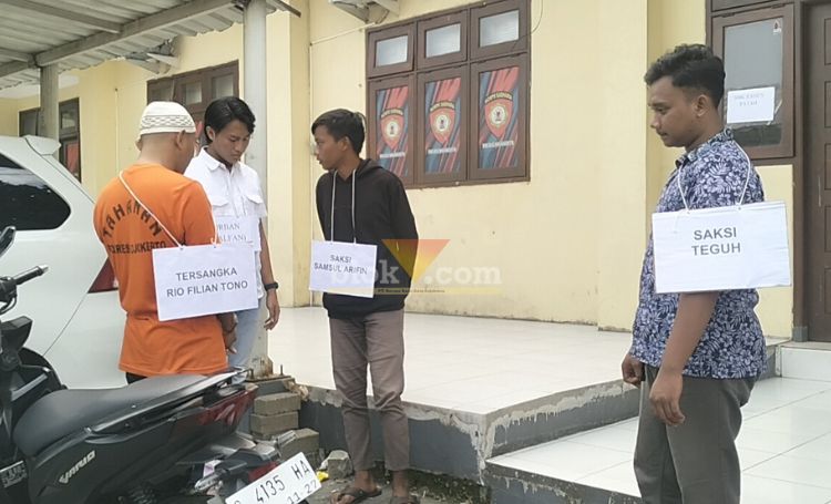 Rekonstruksi kematian M Alfan siswa SMK di Mojokerto.(blok-a.com/Syahrul Wijaya)