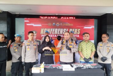 Rilis penangkapan pelaku penusukan anggota PSHT yang dipimpin langsung oleh Kapolresta Malang Kota, Kombes Pol Nanang Haryono (blok-a.com / Yogga Ardiawan)