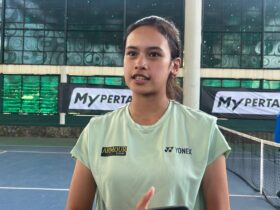 Aileen Aurelia, atlet tenis Kota Malang yang berhasil menyumbangkan medali emas (istimewa)