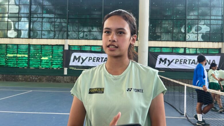 Aileen Aurelia, atlet tenis Kota Malang yang berhasil menyumbangkan medali emas (istimewa)