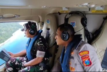 Patroli udara pantau langsung pencarian korban KMP Tunu Pratama oleh Tim SAR Gabungan, Sabtu (5/7/2025).(dok Humas Polresta)