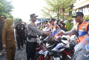 Kesiapan personel Polresta Sidoarjo dalam Operasi Patuh Semeru 2025.