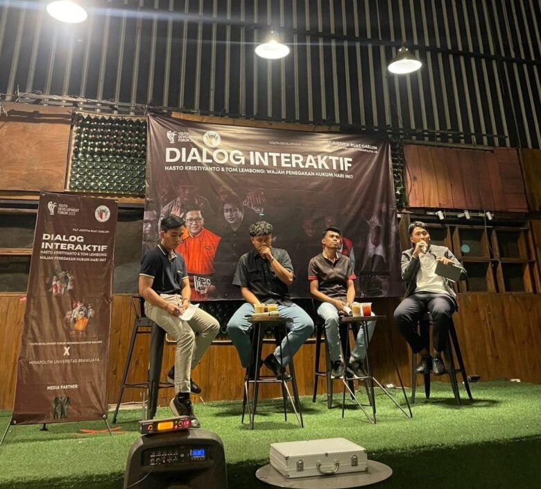 dialog interaktif bertajuk “Hasto Kristiyanto dan Tom Lembong: Wajah Penegakan Hukum Hari Ini?” (istimewa)