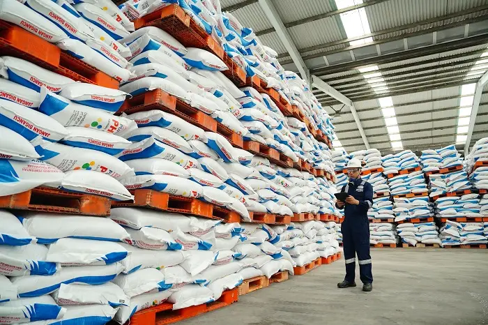 Stok Pupuk di Gudang Petrokimia Gresik.(dok. Petrokimia Gresik)