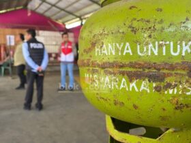 Gas elpiji 3 kilogran di salahsatu pangkalan di Kota Blitar. (blok-a.com/Fajar)