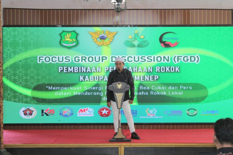 Ketua Paguyuban Pengusaha Rokok Sumenep, H. Sofwan Wahyudi dalam FGD pembinaan perusahaan rokok Sumenep.