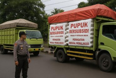 Truk pupuk subsidi ilegal di Ngawi diamankan polisi.