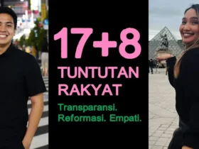 Jerome Polin & Salsa Erwina bersama unggahannya "17+8 Tuntutan Rakyat"