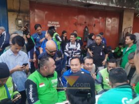 Wakil Wali Kota Malang, Ali Muthohirin saat bertemu pengemudi Ojol dalam kegiatan “Ayo Jogo Malang” (blok-a.com / Yogga Ardiawan)