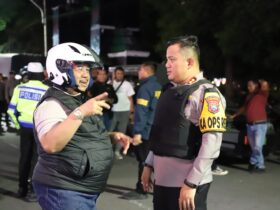 Teks: Kapolres dan Forkopimda saat laksanakan patroli skala besar.(blok-a.com/Syahrul Wijaya)