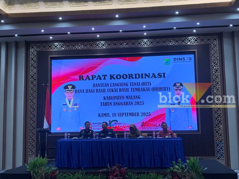 Rapat koordinasi penyaluran BLT DBHCHT 2025 Kabupaten Malang di Shanaya Resort, Kamis (18/9/2025) (Blok-a/Bob Bimantara Leander)