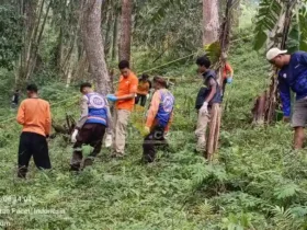 Lokasi penemuan potongan kaki manusia di lereng jurang Pacet, Mojokerto.(blok-a.com/Syahrul Wijaya)