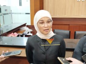 Ketua DPRD Kota Malang, Amithya Ratnanggani Sirraduhita seusai dialog dengan mahasiswa Cipayung Plus (blok-a.com / Yogga Ardiawan)