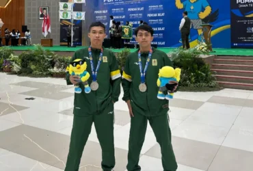 Dua mahasiswa UIBU sekaligus atlet Pencak Silat, Rachman Maulana dan Ahmad Ramadhani