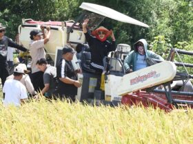 Kunjungan Wakil Bupati Sidoarjo di lahan pertanian Desa Bakung Temenggungan, Balongbendo.