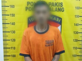 Pelaku Percobaan Pencurian di Pakis, JWS (28) saat diamankan pihak kepolisian (humaspolres)