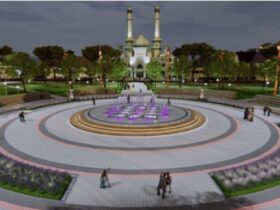 Gambaran air mancur baru di Alun-alun Merdeka, Kota Malang (dok. DLH Kota Malang for blok-a)