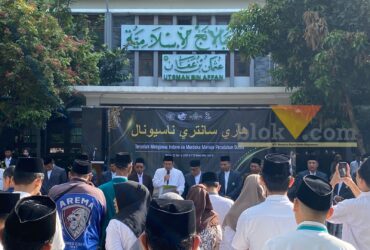 Pembacaan maklumat Pesantren Ainul Yaqin Unisma soal keprihatinan tayangan Trans7, Rabu (22/5/2025) (blok-a/Bob BImantara Leander)