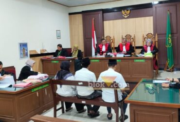 Sidang pembacaan tuntutan terhadap terdakwa Wahyudin kasus mafia tanah di Gresik.(blok-a.com/ivan)