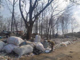 Suasana di area TPA Supit Urang, Malang.