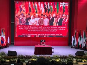 FOTO : Megawati Soekarnoputri menjadi keynote speaker dalam acara peringatan 70 tahun Konferensi Asia-Afrika (KAA), di Blitar.(blok-a.com/Fajar)