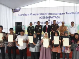 Sosialisasi program Gemapatas dan PTSL di desa Jabaran, Balongbendo (foto: Fahmi Rosyidi/blok-a.com)
