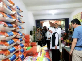 Bupati Banyuwangi Ipuk Fiestiandani bersama Forpimda saat melakukan pengecekan ketersediaan sembako di salah satu toko, Rabu (25/2/2026)