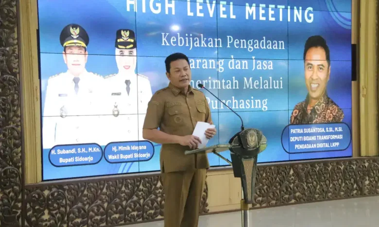 High Level Meeting (HLM) kebijakan Pengadaan Barang dan Jasa Pemerintah,di Pendopo Delta Wibawa, Sidoarjo (foto: ist)