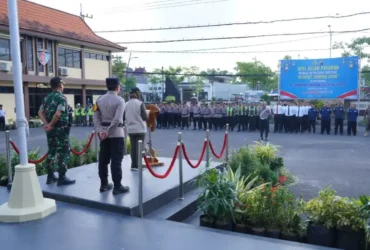 Apel Gelar Pasukan Operasi Ketupat Semeru 2026, Kamis (12/3/2026), di halaman Mapolres Bojonegoro (foto: ist)