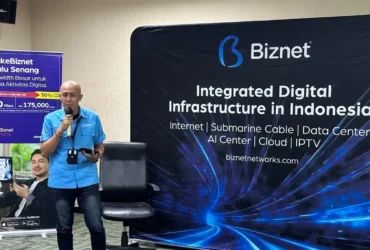Ranu Mardianto, Regional Manager Biznet Malang saat memaparkan program dan capaian Biznet (blok-a.com/Zulkaria)