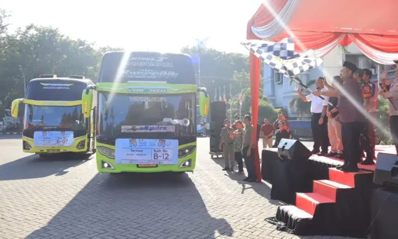 Program mudik gratis dari Pemkab Gresik untuk masyarakat jelang Hari Raya Idul Fitri 2026 diikuti 750 pemudik dengan 7 rute (Ist)