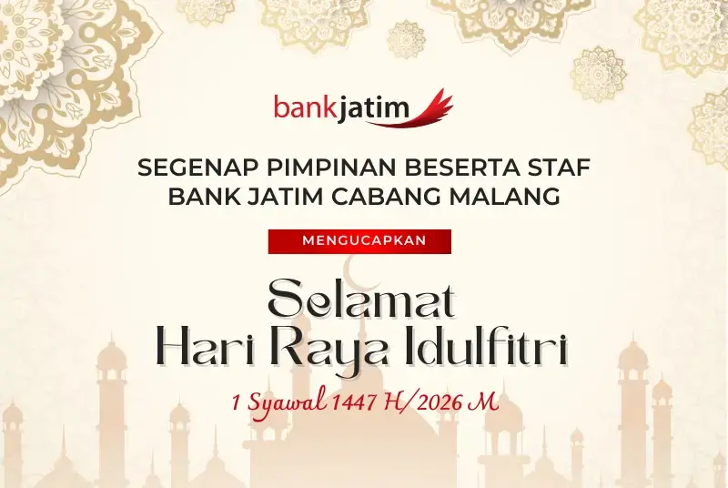 iklan ucapan selamat hari raya idul fitri dari Bank Jatim Cabang Kota Malang
