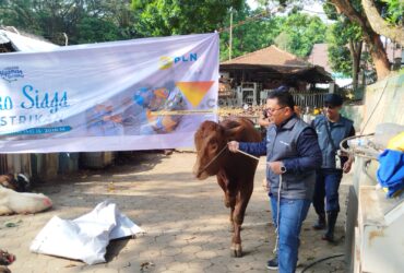 Manajer PLN UP3 Malang, Agung Wibowo dalam kegiatan penyembelihan hewan kurban yang diadakan oleh PLN UP3 Malang (blok-a.com / Yogga Ardiawan)