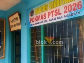 Kantor sekretariat Pokmas PTSL Desa Temboro (foto: Blok-a.com/Ananda)