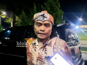 Anggota DPR RI Fraksi Partai Nasdem, Nurhadi usai menghairi Kirab dan Brokohan dalam rangka Hari Lahir Pancasila di Pendopo Sasana Adhi Praja. (blok-a.com/Fajar)