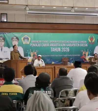 Bimtek Administrasi Penyusunan Laporan Keuangan Penerima Bantuan Cabor KONI Tahun Anggaran 2026 (foto: istimewa)